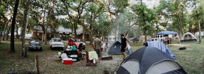 Many people camping at Otter Springs