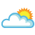 Partly cloudy throughout the day.